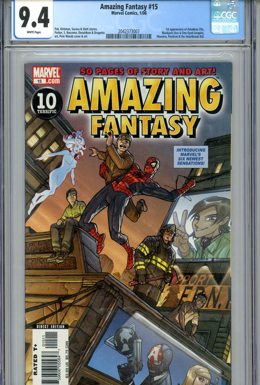 2006 Amazing Fantasy #15 Graded Comic Book Spider-Man / Amadeus Cho / Blackjack CGC 9.4