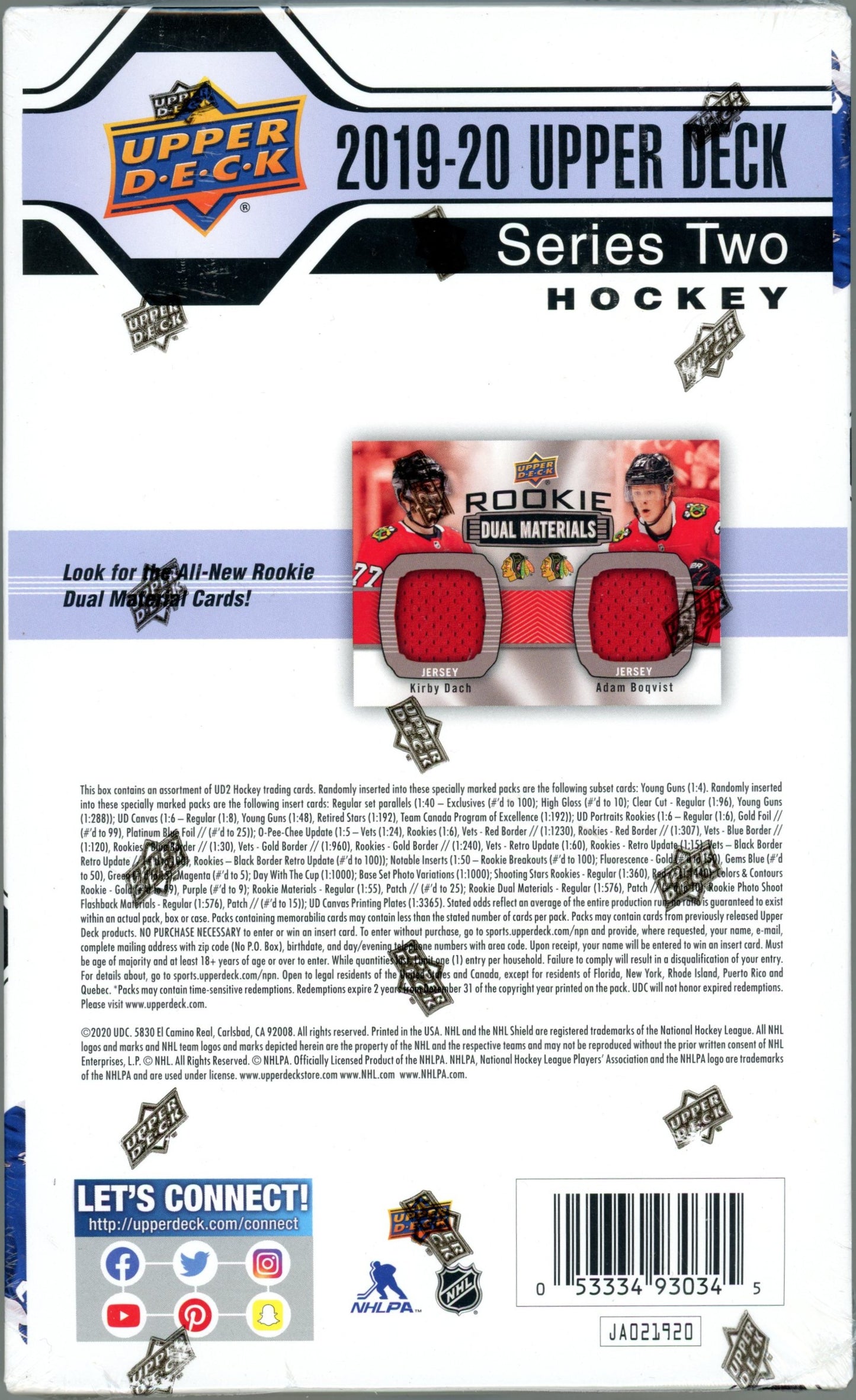 2019/20 Upper Deck NHL Hockey Series Two Hobby Box (24 Packs) Sealed
