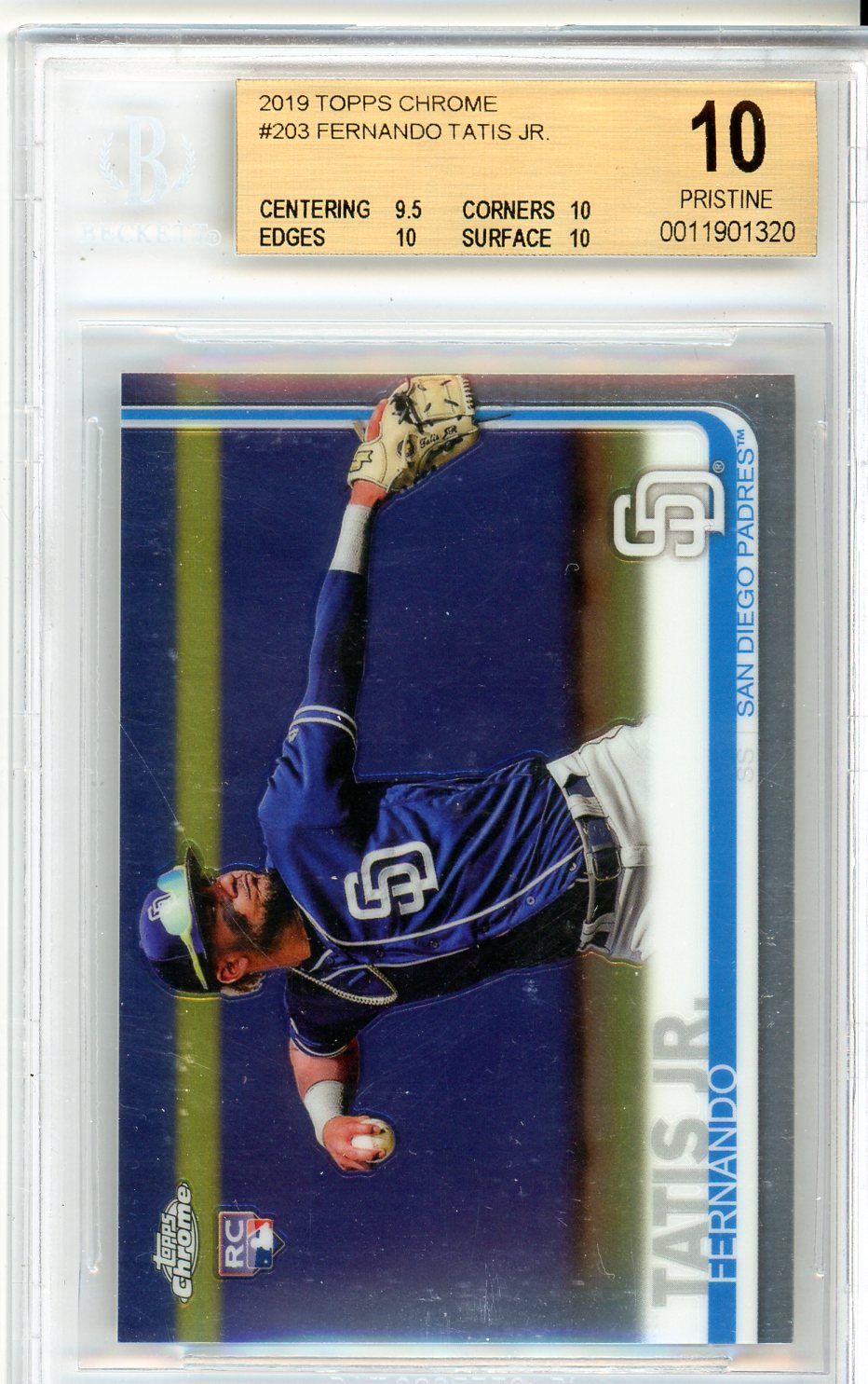 2019 Topps Chrome Fernando Tatis Jr. Graded Rookie Card BGS 10