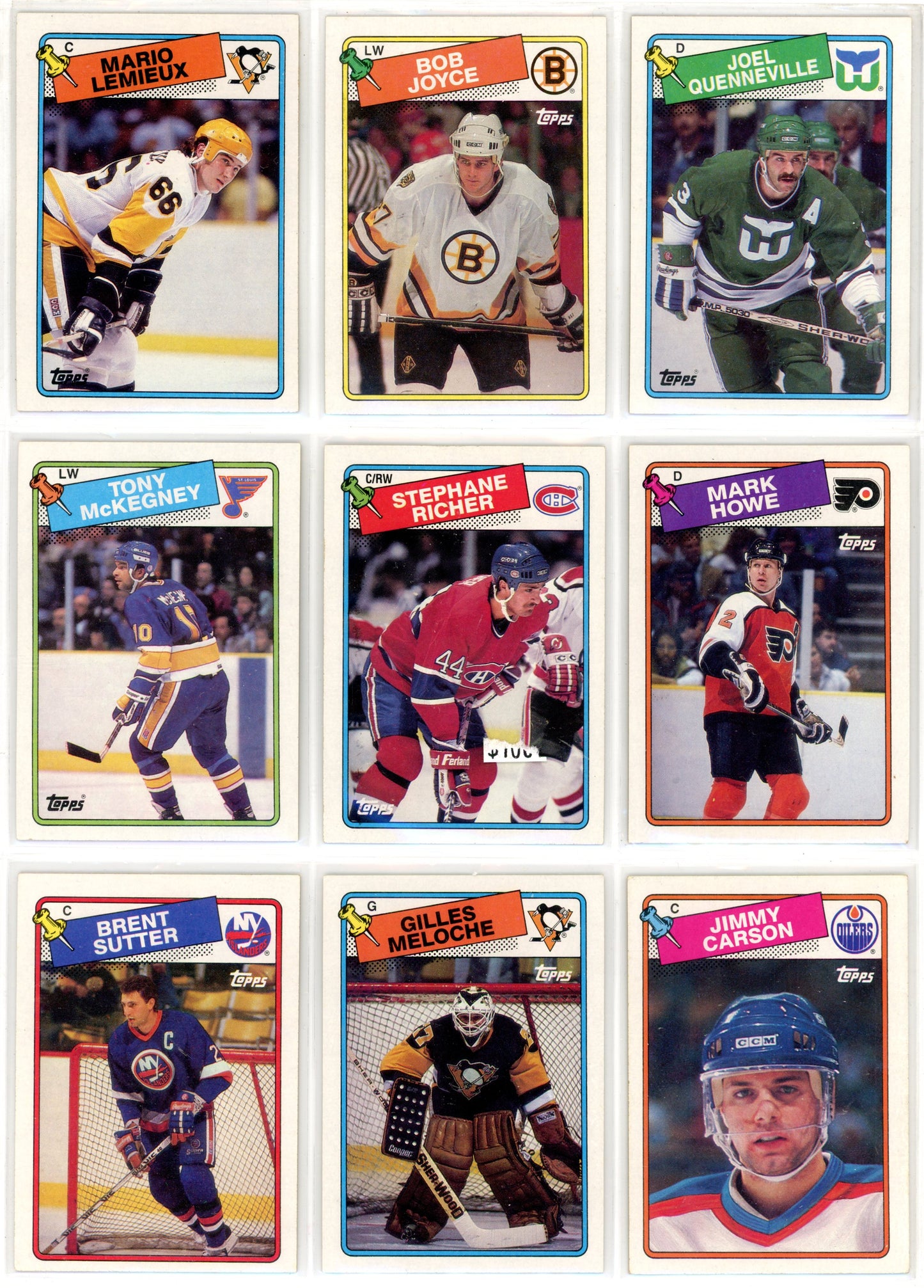 1988/89 Topps NHL Hockey Complete Set (198 Cards) Brett Hull Rookie