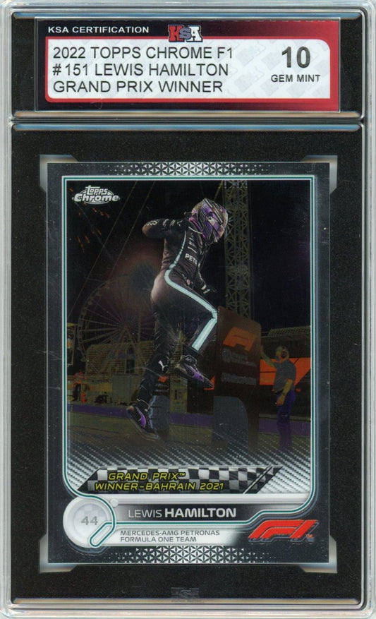 2022 Topps Chrome F1 Formula 1 Lewis Hamilton Grand Prix Winner Graded Card KSA 10