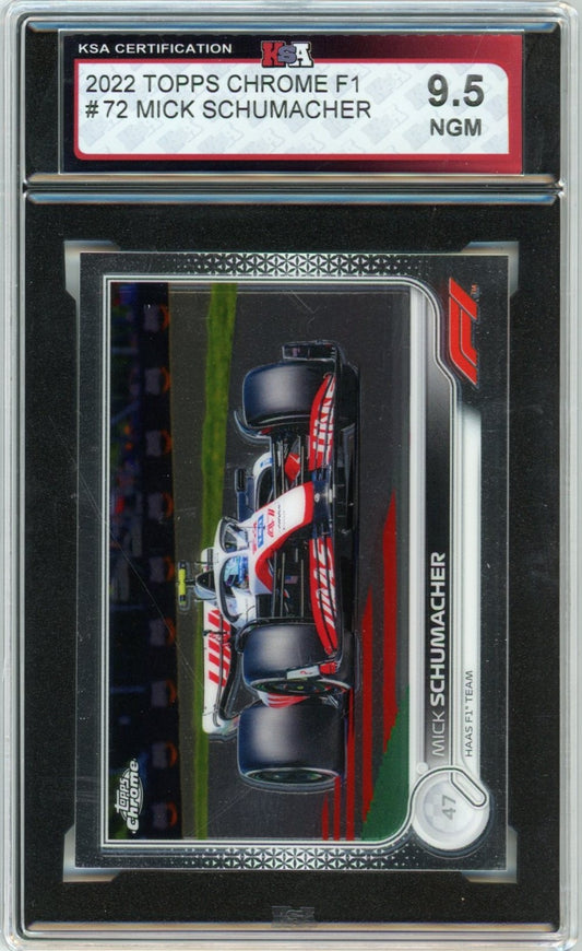 2022 Topps Chrome F1 Formula 1 Mick Schumacher Graded Card #72 KSA 9.5