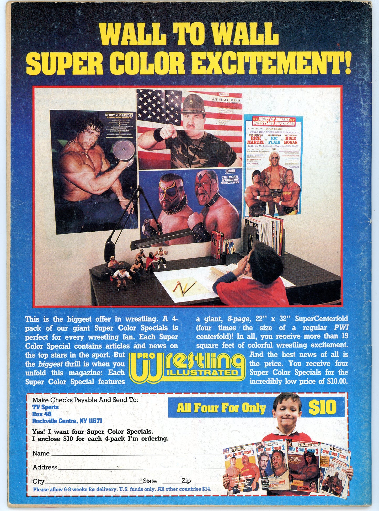Inside Wrestling Vintage Magazine (April, 1987) Rick Steamboat, Barry Windham