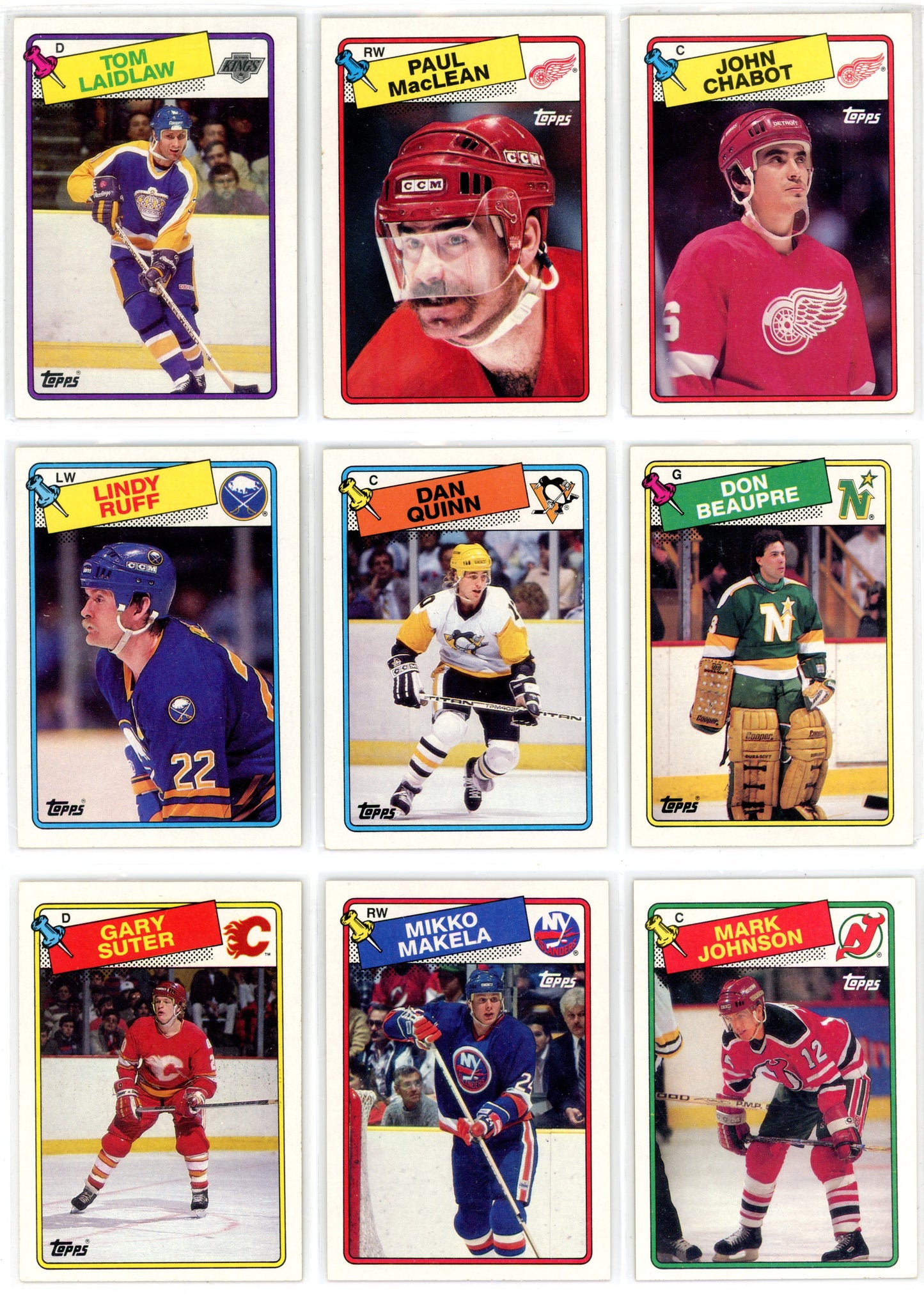 1988/89 Topps NHL Hockey Complete Set (198 Cards) Brett Hull Rookie