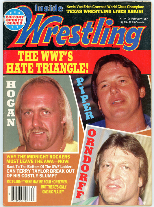 Inside Wrestling Vintage Magazine (February, 1987) Hulk Hogan, Roddy Piper, Paul Orndorff