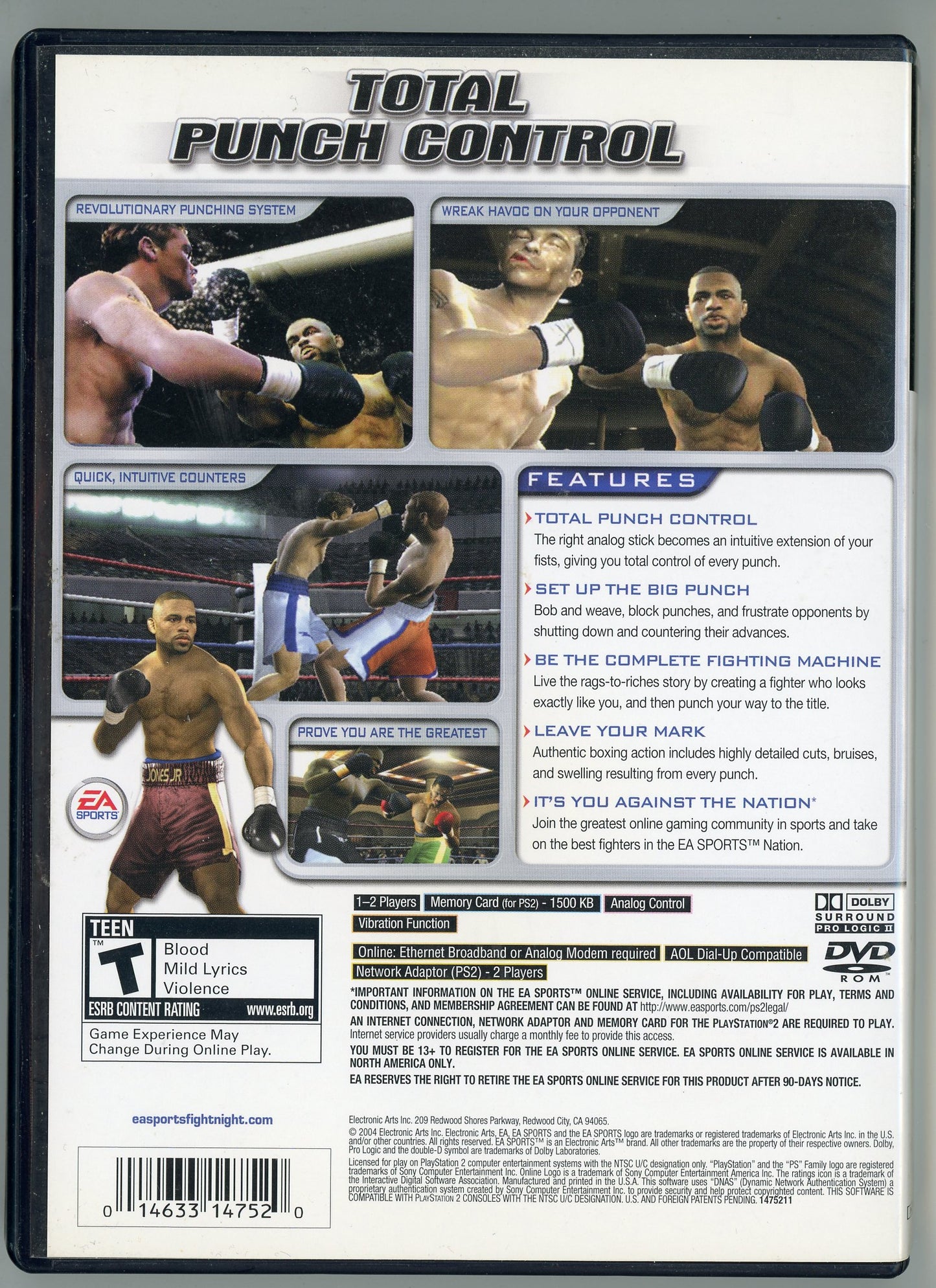 EA Sports Fight Night 2004 Playstation 2 Video Game Disc In Box