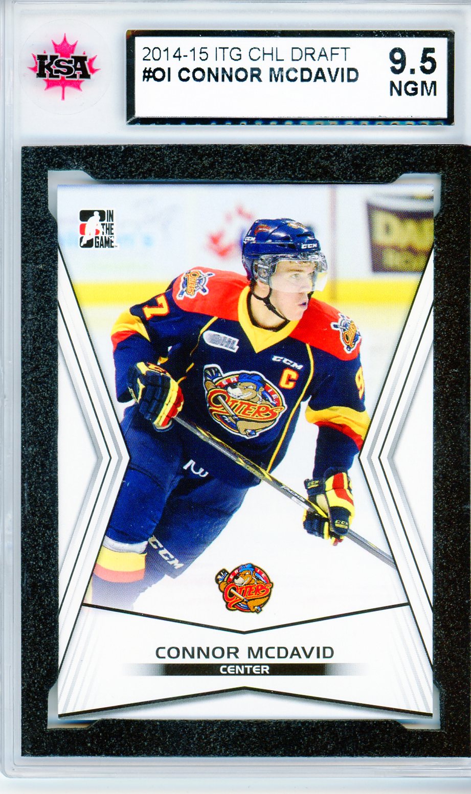 2015 In The Game CHL Draft Connor McDavid #OI Graded Rookie Card KSA 9.5