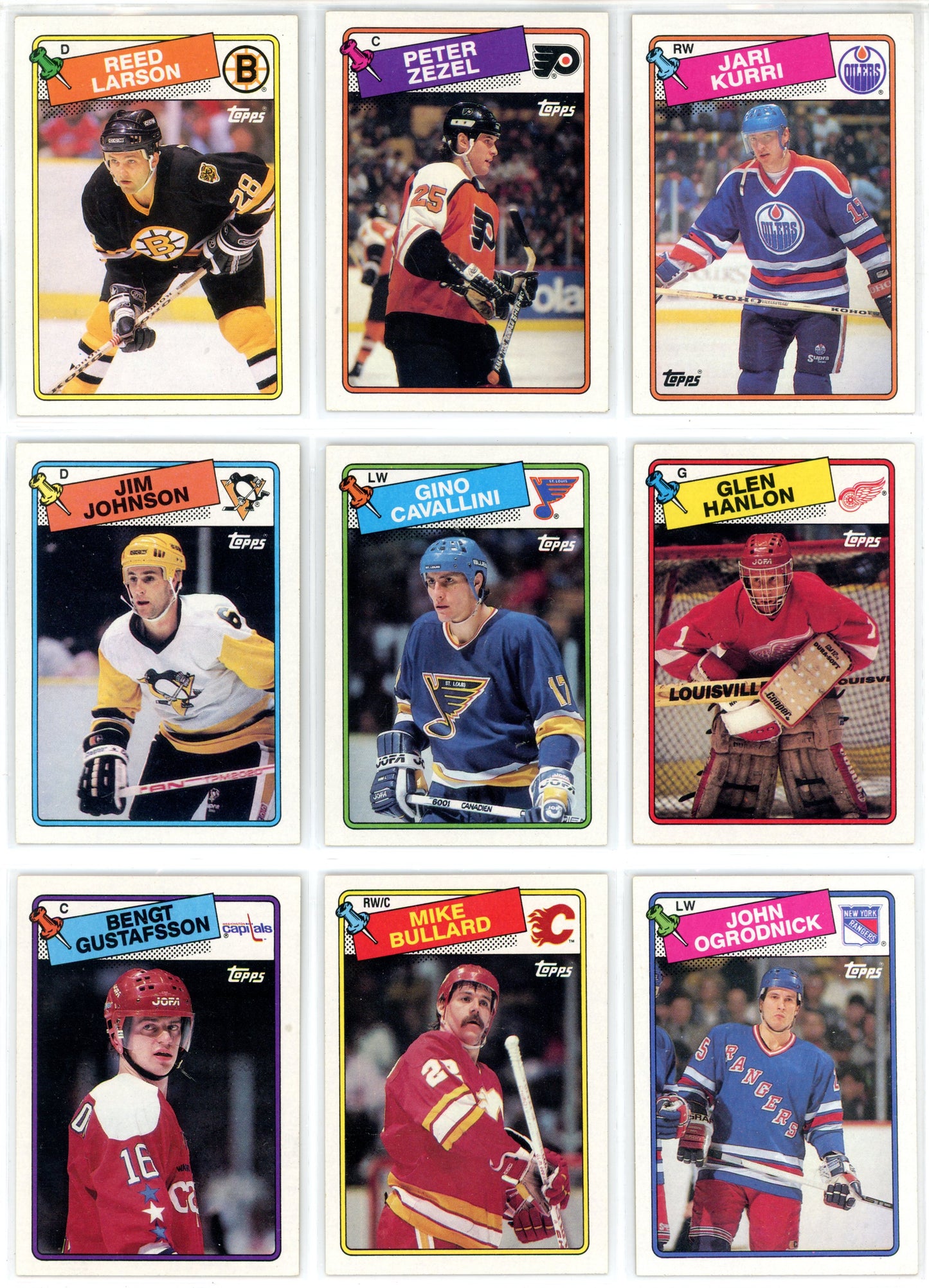 1988/89 Topps NHL Hockey Complete Set (198 Cards) Brett Hull Rookie