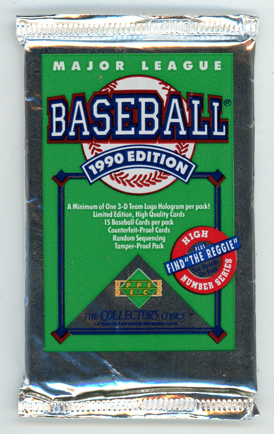 1990 Upper Deck MLB Baseball Wax Pack (15 Cards)