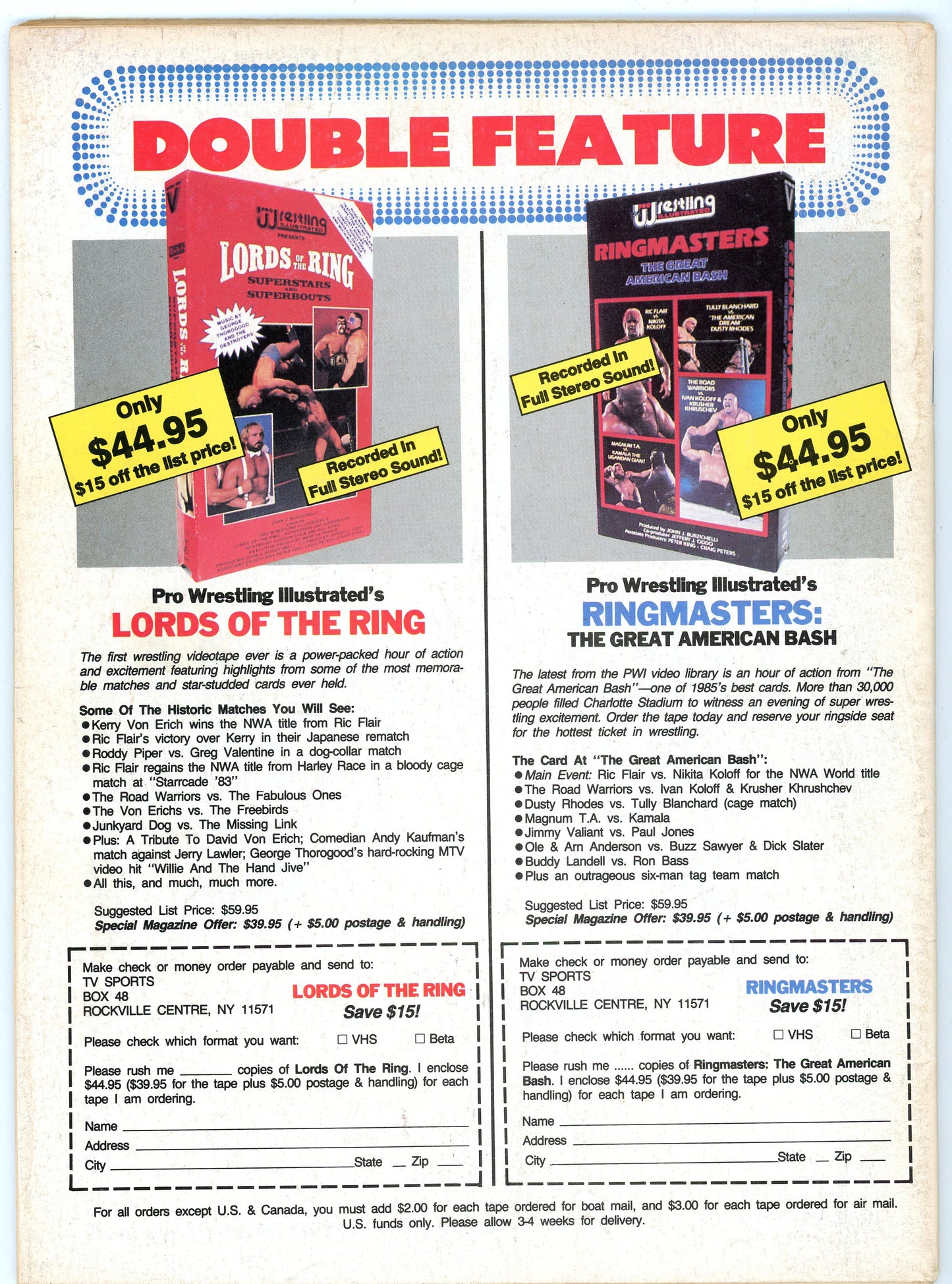 Inside Wrestling Vintage Magazine (January, 1987) Roddy Piper