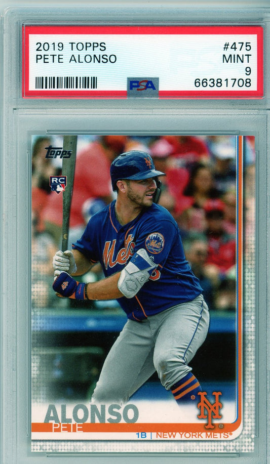 2019 Topps Pete Alonso #475 Graded Rookie Card PSA 9