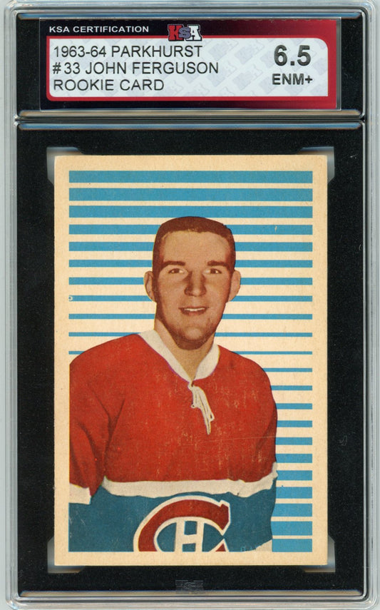 1963/64 Parkhurst John Ferguson Graded Rookie Card #33 KSA 6.5