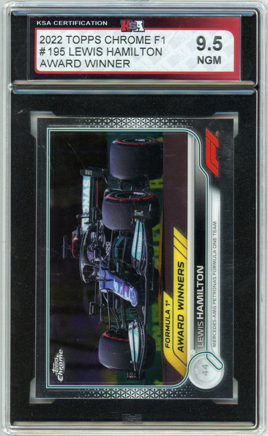 2022 Topps Chrome F1 Formula 1 Lewis Hamilton Award Winner Graded Card #195 KSA 9.5