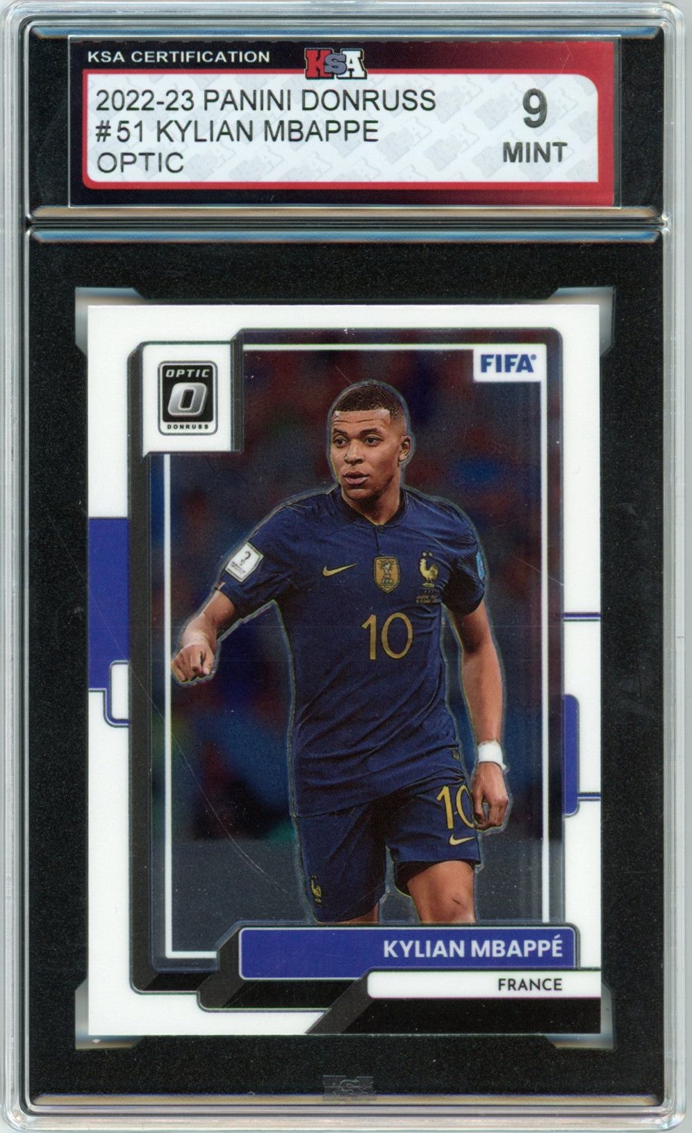 2022/23 Panini Donruss Kylian Mbappé Optic Graded Soccer Card KSA 9