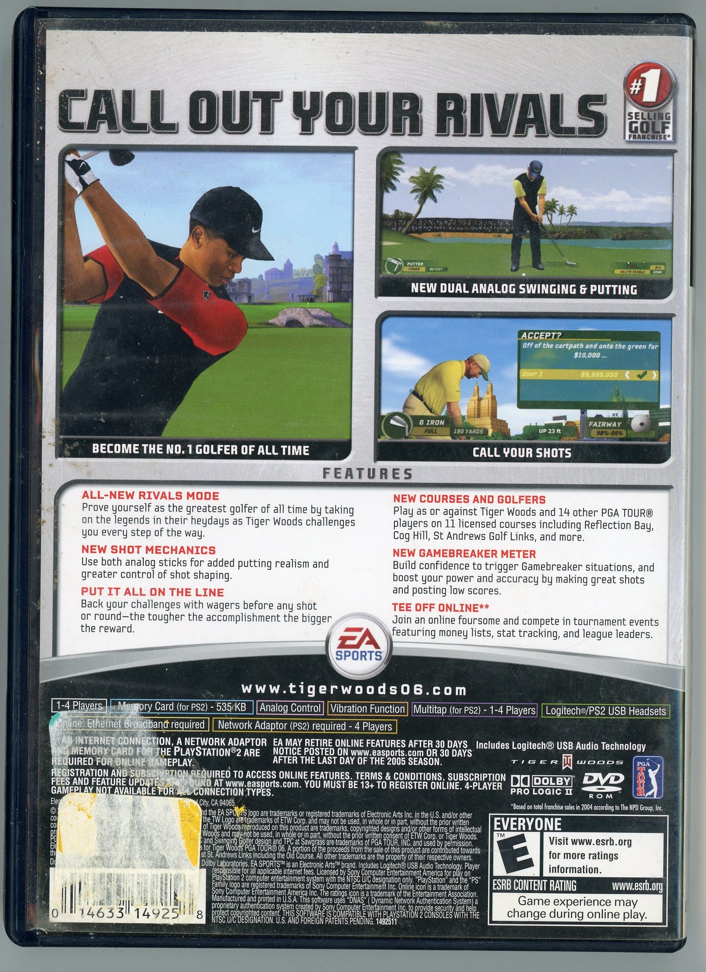 EA Sports Tiger Woods PGA Tour '06 Playstation 2 Video Game Disc In Box