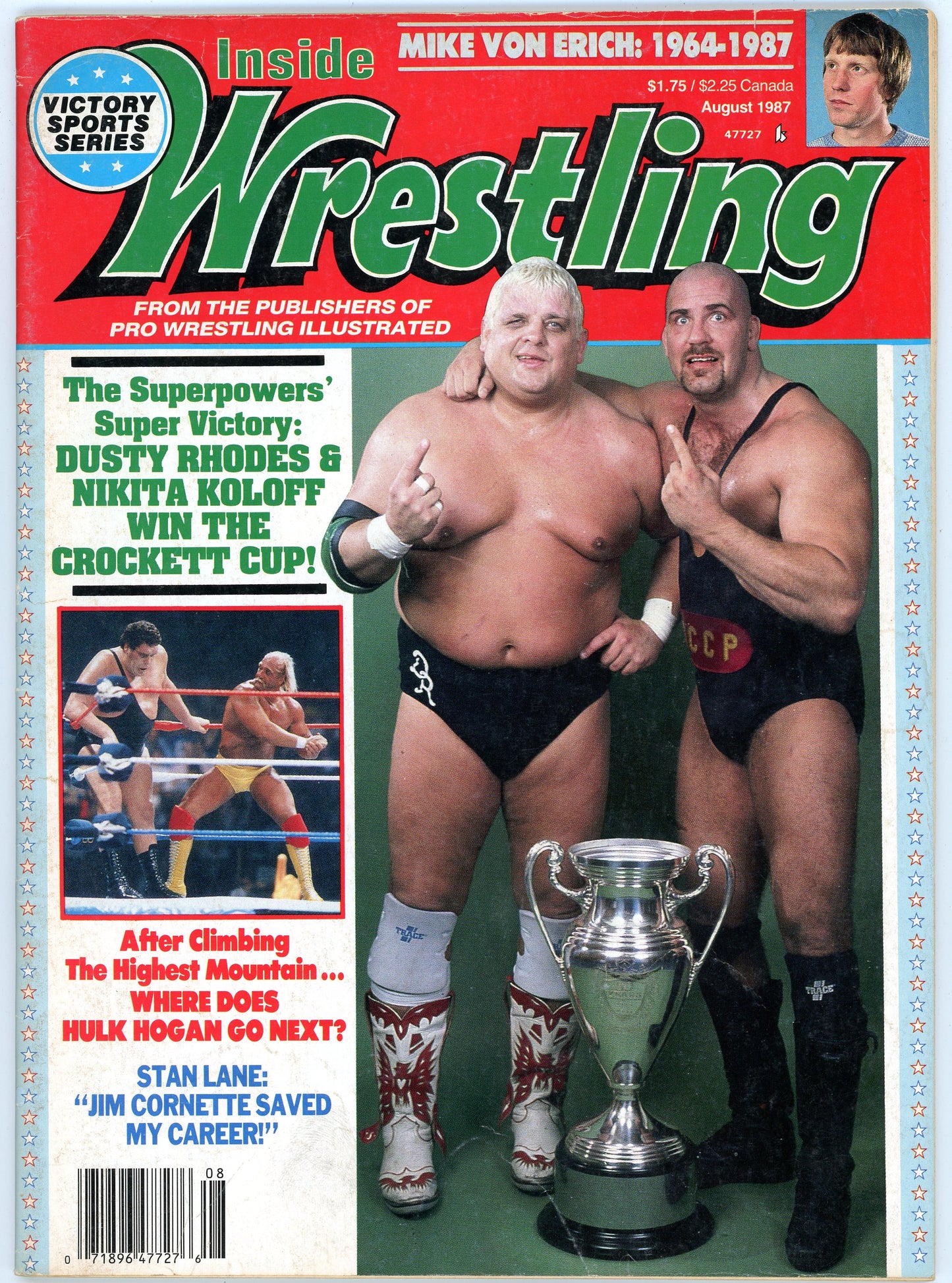 Inside Wrestling Vintage Magazine (August, 1987) Dusty Rhodes, Nikita Koloff