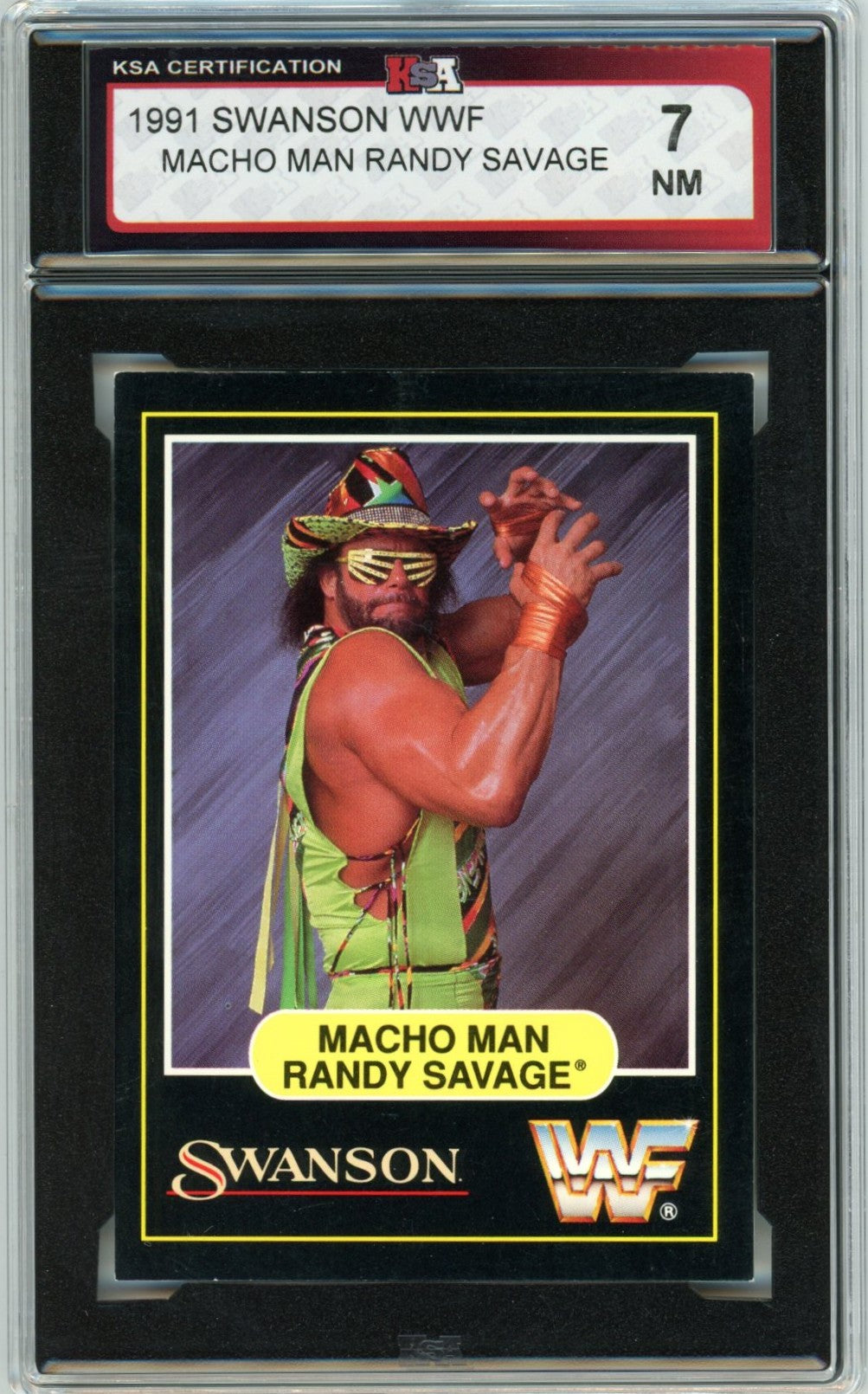 1991 Swanson WWF Macho Man Randy Savage Graded Wrestling Card KSA 7