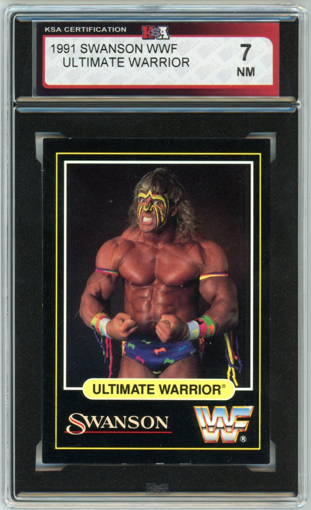 1991 Swanson WWF Ultimate Warrior Graded Wrestling Card KSA 7