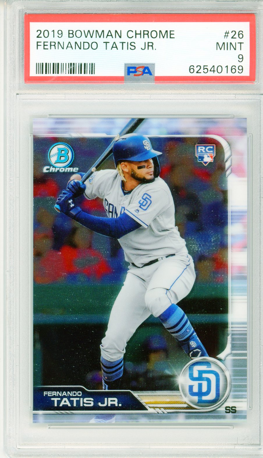 2019 Bowman Chrome Fernando Tatis Jr. #26 Graded Rookie Card PSA 9