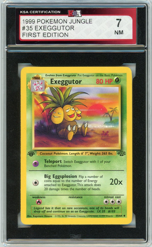 1999 Pokemon Jungle Exeggutor Graded Card #35 KSA 7 First Edition
