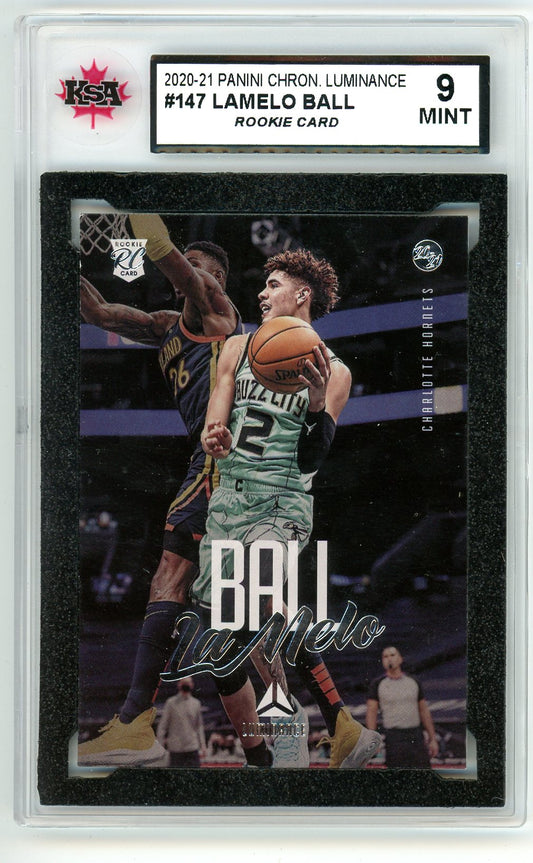 2020/21 Panini Chronicles Luminance Lamelo Ball Graded Rookie Card #147 KSA 9