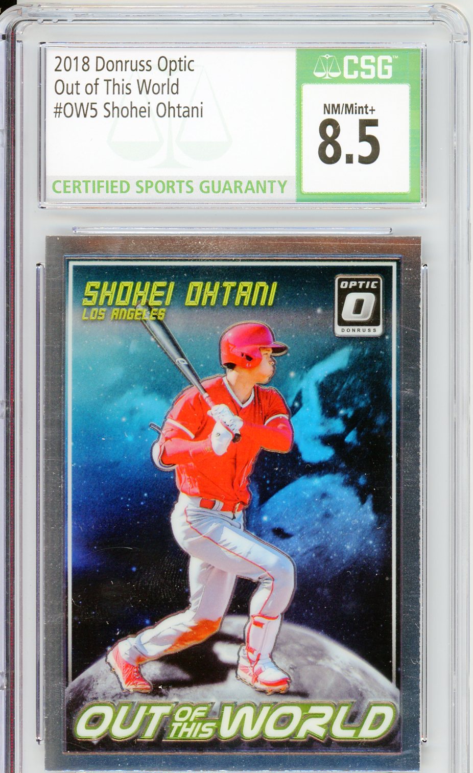 2018 Donruss Optic Shohei Ohtani Out of This World Graded Baseball Card CSG 8.5