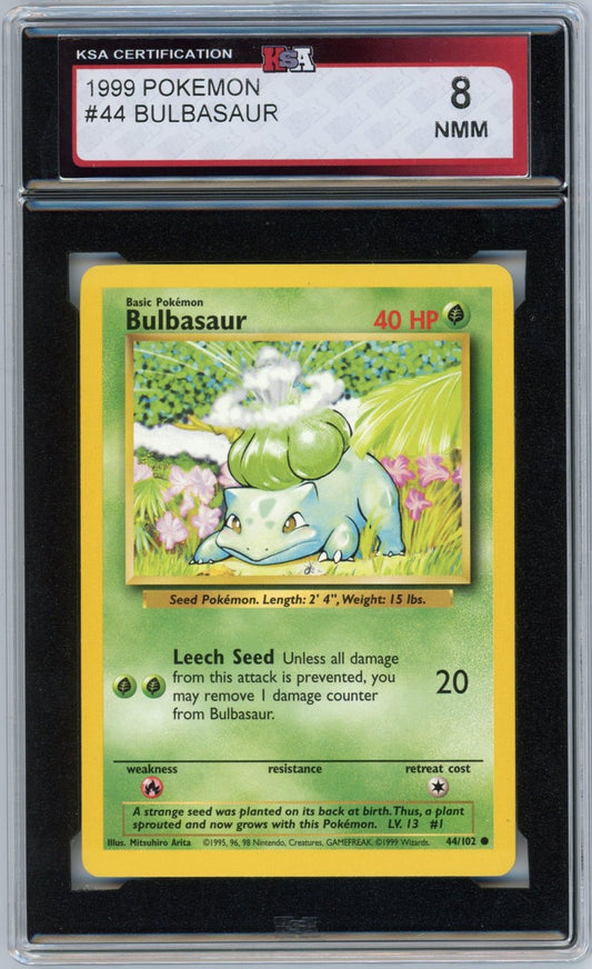 1999 Pokemon Bulbasaur #44 Graded Vintage Card KSA 8