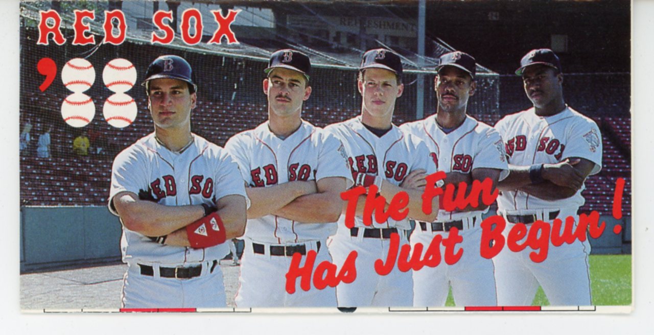 Red Sox 1988 Pocket Game Schedule