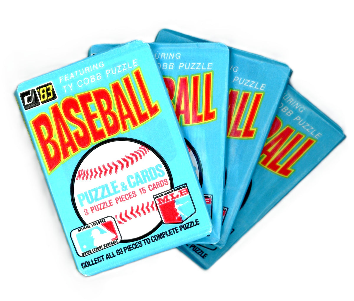1983 Donruss MLB Baseball Puzzle & Card Unopened Wax Pack Lot (Lot of 4) Possible Tony Gwynn Rookie