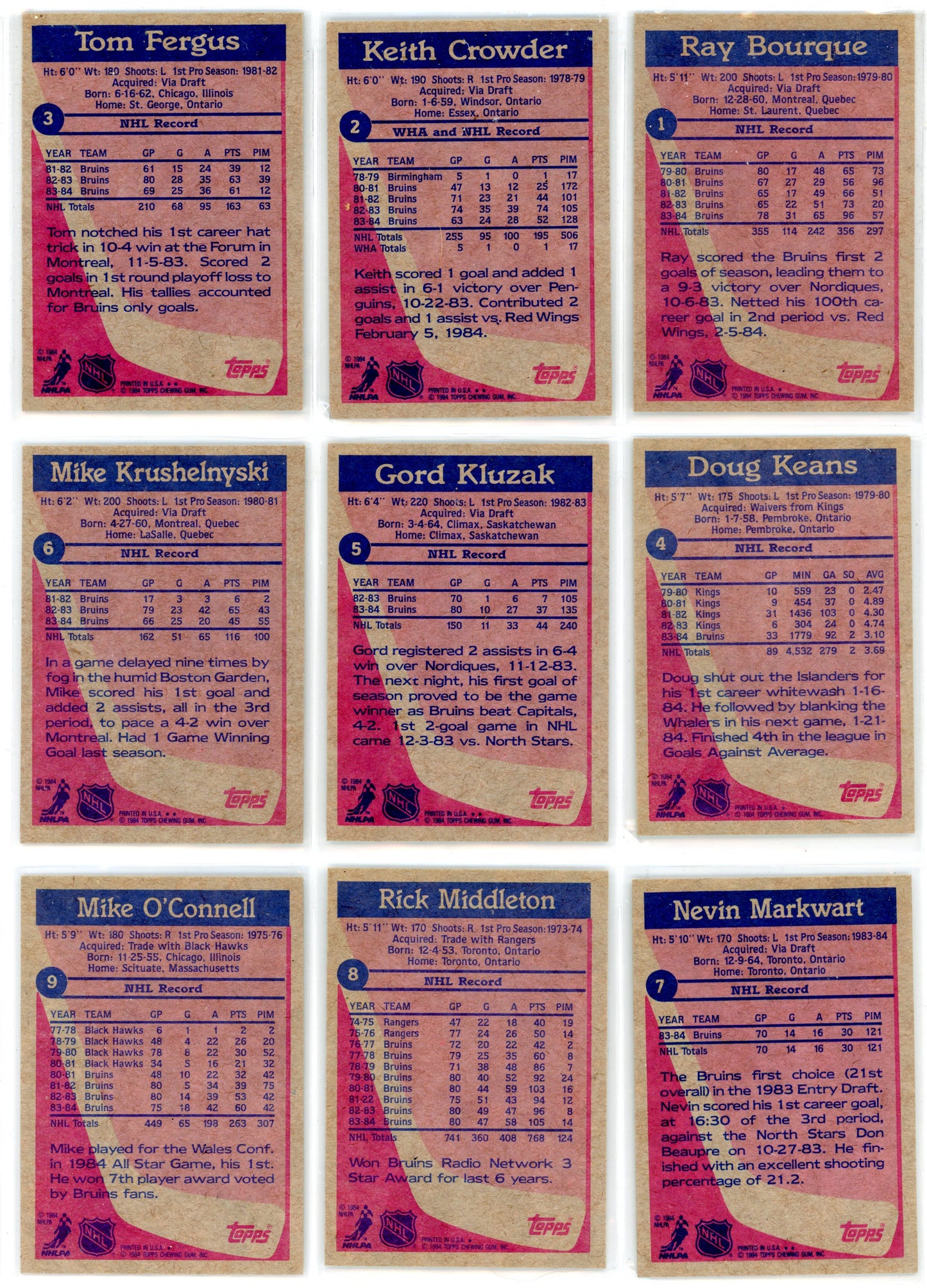 1984/85 Topps NHL Hockey Complete Set (165 Cards)