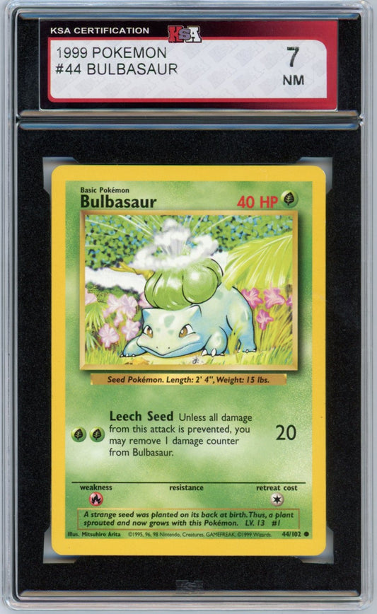1999 Pokemon Bulbasaur Graded Card #44 KSA 7