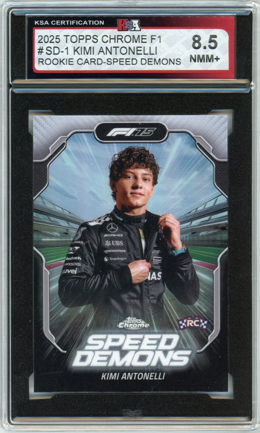 2025 Topps Chrome F1 Formula 1 Kimi Antonelli Speed Demons Graded Rookie Card #SD-1 KSA 8.5