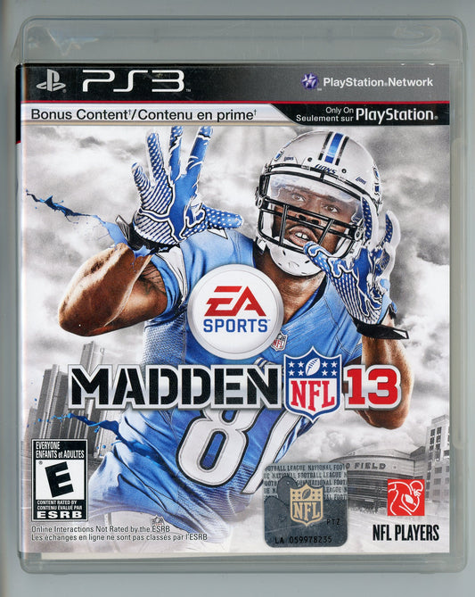 EA Sports Madden NFL '13 Playstation 3 Video Game Disc In Box