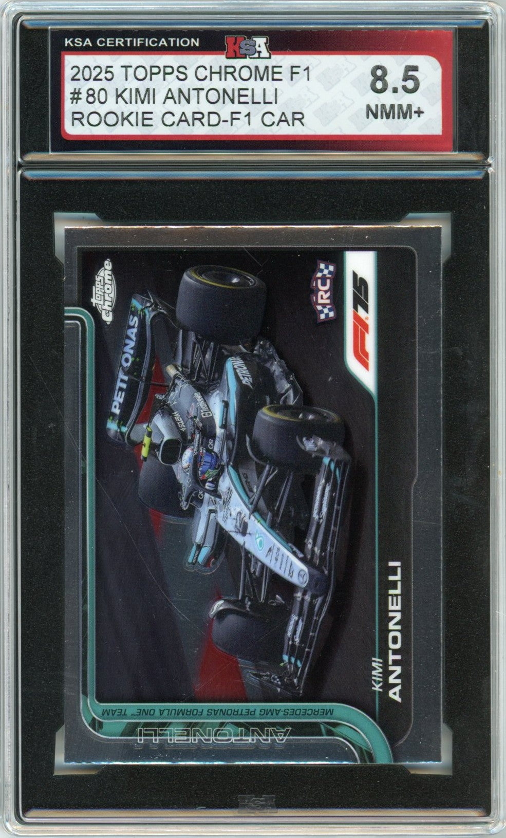 2025 Topps Chrome Formula 1 Kimi Antonelli F1 Car #80 Graded Rookie Card KSA 8.5
