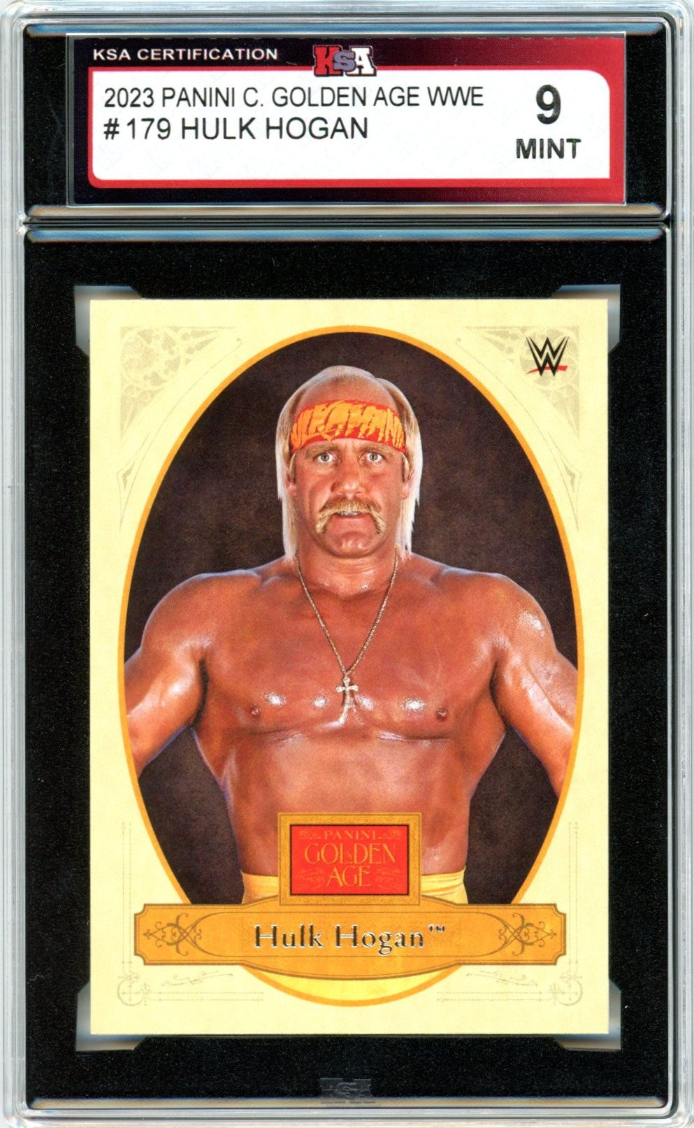 2023 Panini Golden Age WWE Hulk Hogan #179 Graded Wrestling Card KSA 9