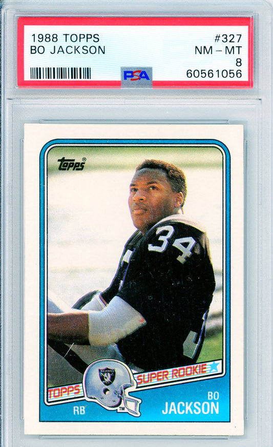 1988 Topps Bo Jackson #327 Graded Rookie Card PSA 8