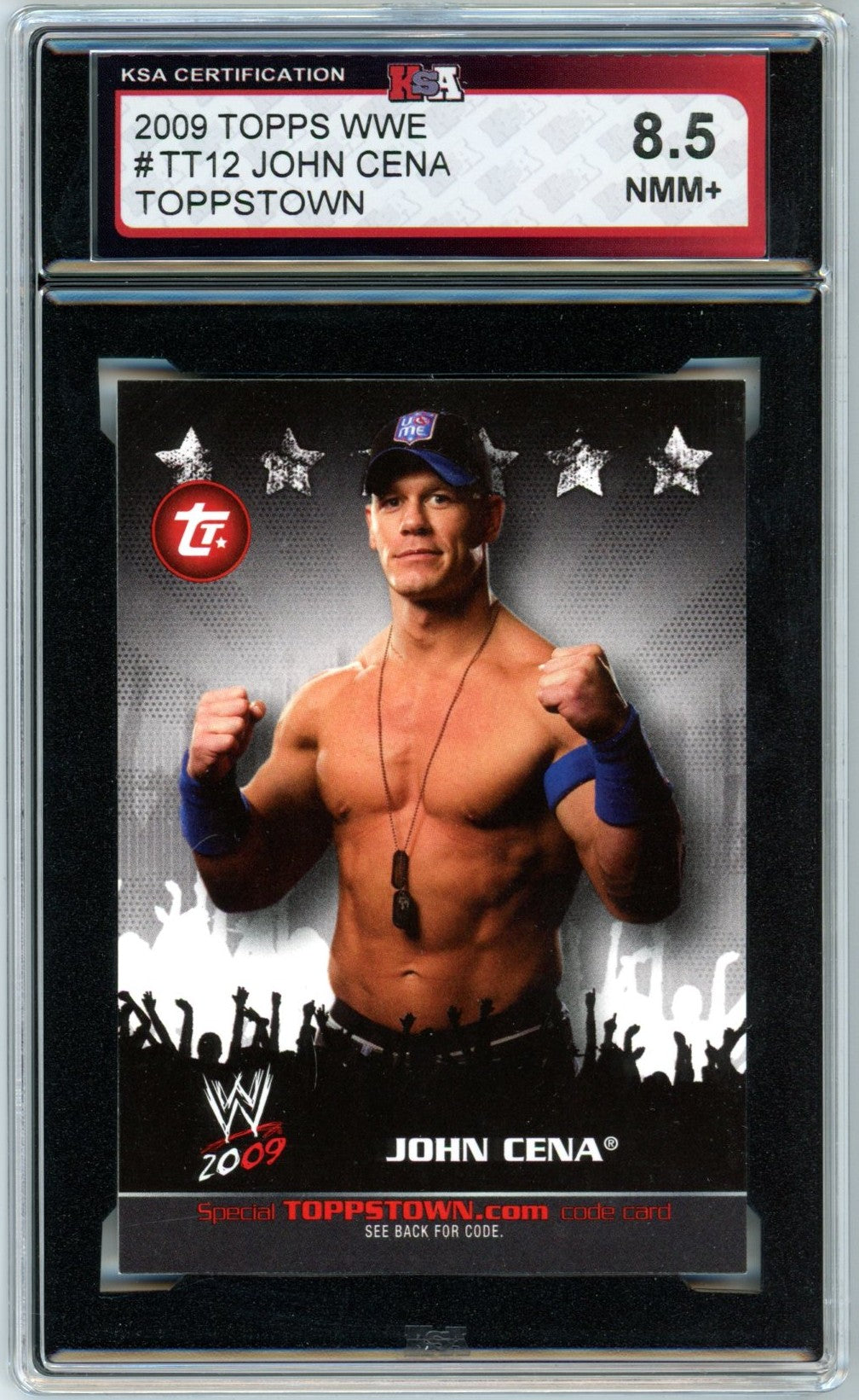 2009 Topps WWE John Cena Toppstown #TT12 Graded Wrestling Card KSA 8.5