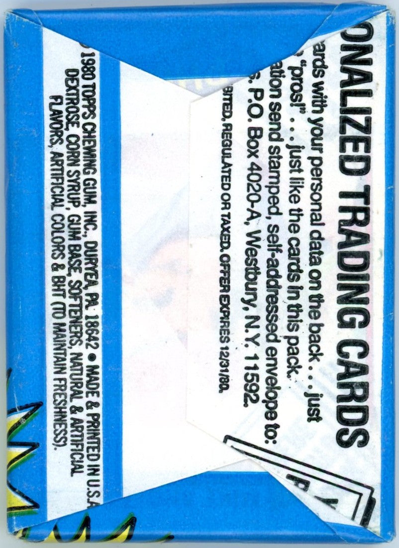 1980 Topps MLB Baseball Card Unopened Wax Pack Lot (Lot of 4) Possible Rickey Henderson Rookie