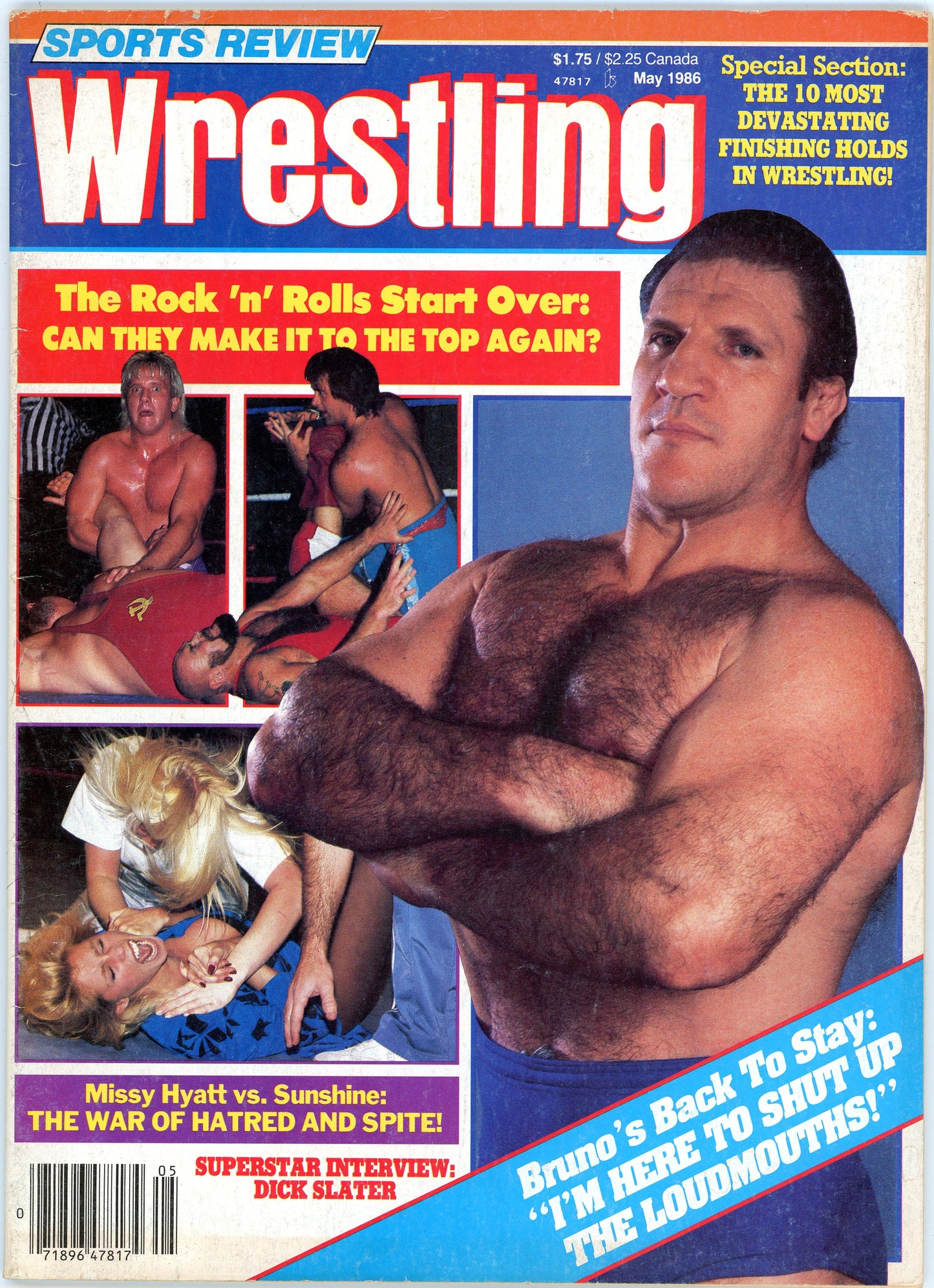 Sports Review Wrestling Vintage Magazine (May, 1986) Bruno Sammartino