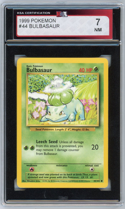 1999 Pokemon Bulbasaur Graded Vintage Card #44 KSA 7