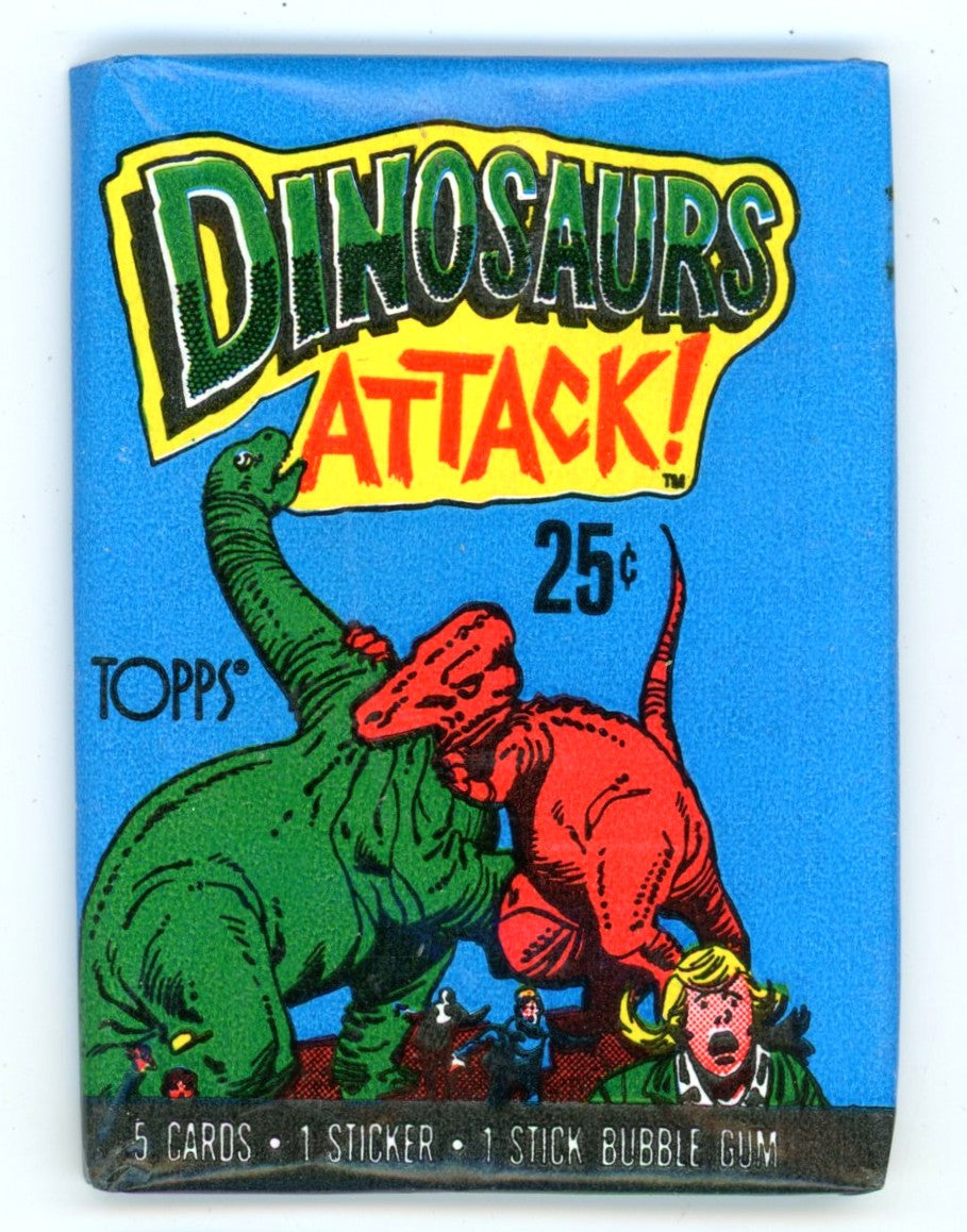 1988 Topps Dinosaurs Attack! Trading Card Pack (5 Cards / 1 Sticker)