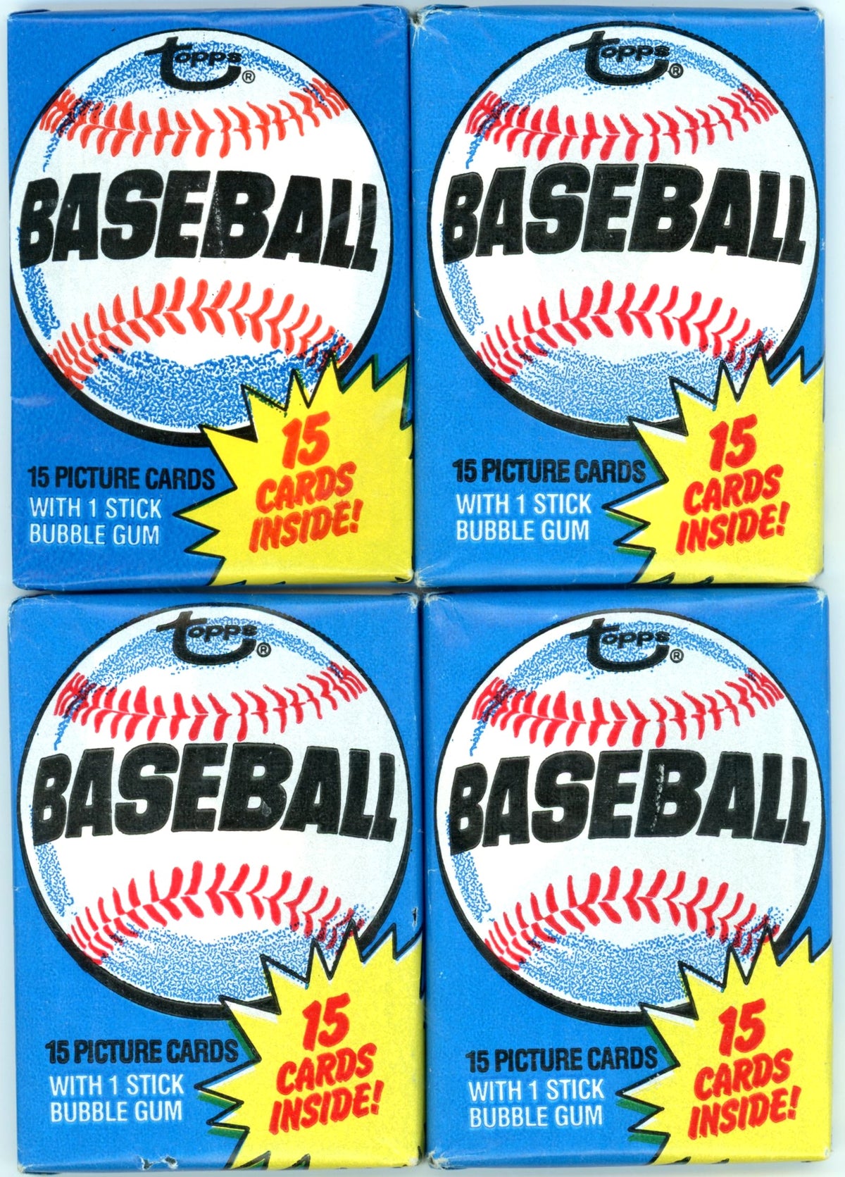 1980 Topps MLB Baseball Card Unopened Wax Pack Lot (Lot of 4) Possible Rickey Henderson Rookie