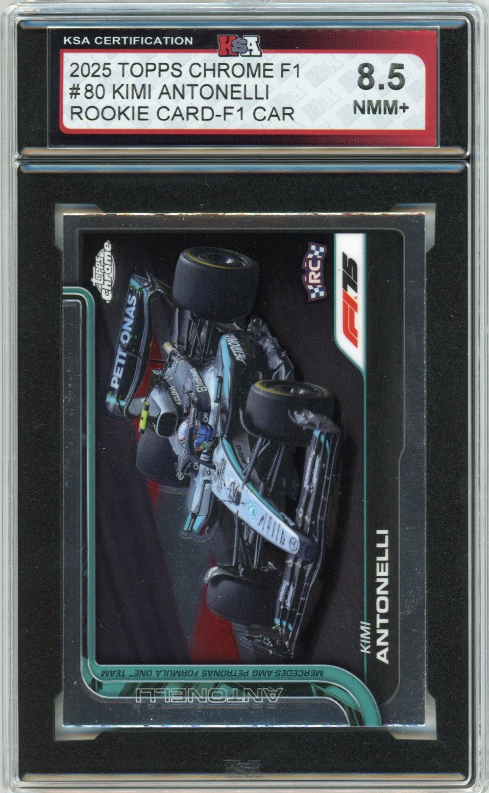 2025 Topps Chrome Formula 1 Kimi Antonelli F1 Car Graded Rookie Card KSA 8.5