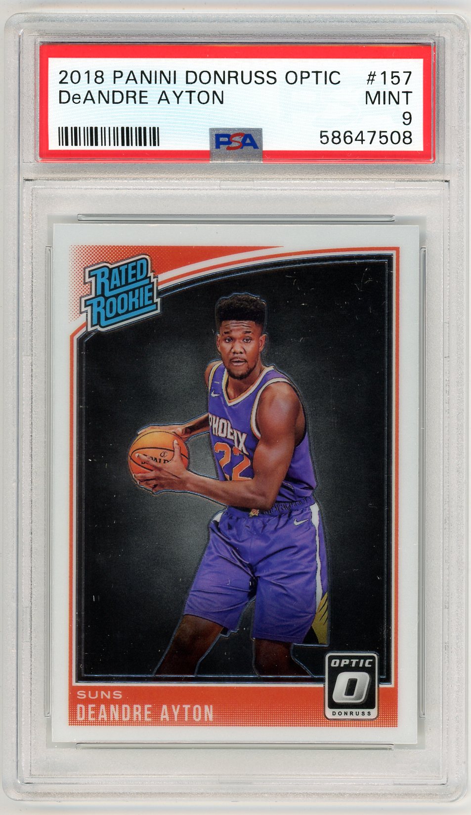 2018 Panini Donruss Optic DeAndre Ayton Graded Rookie Card #157 PSA 9