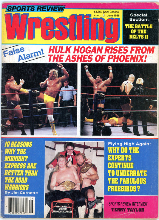 Sports Review Wrestling Vintage Magazine (June, 1986) Hulk Hogan