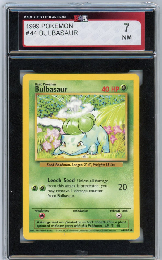 1999 Pokemon Bulbasaur #44 Graded Vintage Card KSA 7