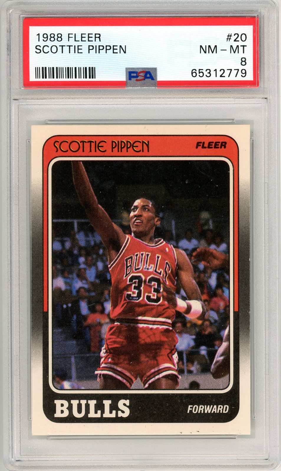 1988 Fleer Scottie Pippen Graded Basketball Rookie Card #20 PSA 8