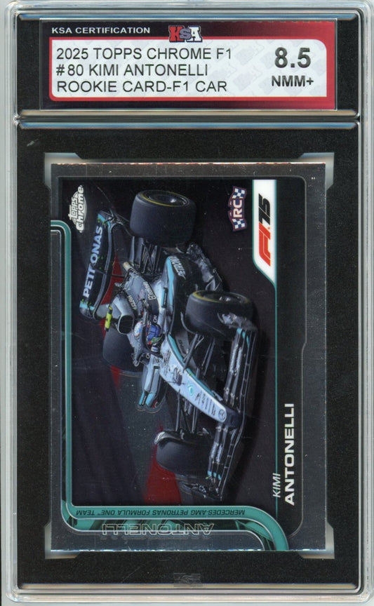 2025 Topps Chrome Formula 1 Kimi Antonelli #80 F1 Car Graded Rookie Card KSA 8.5