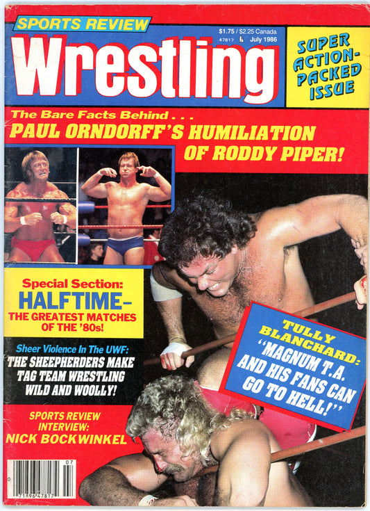 Sports Review Wrestling Vintage Magazine (July, 1986) Paul Orndorff vs. Roddy Piper