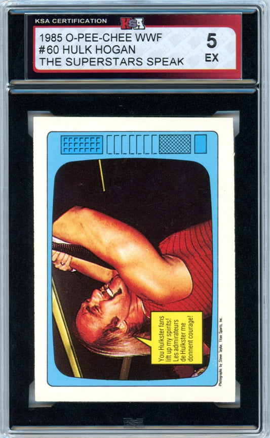1985 OPC O-Pee-Chee WWF Hulk Hogan #60 Graded Wrestling Rookie Card KSA 5